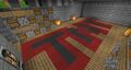 The storage room with TNT in wool on the floor.