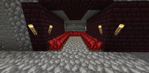A small nether wart area inside the mountain.